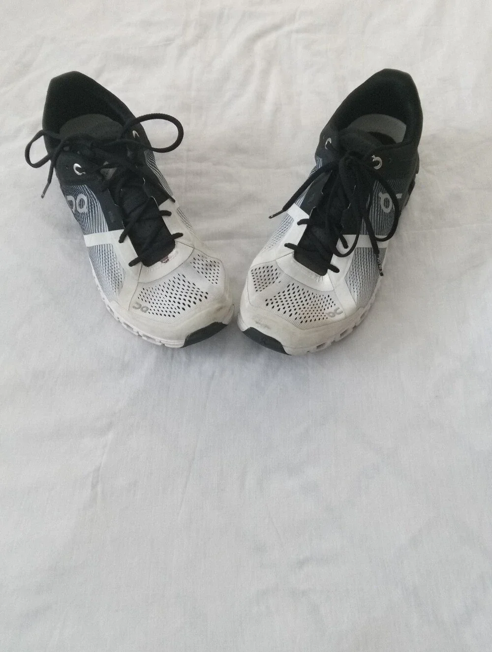 On Running Men's Black and White Mesh Sneakers